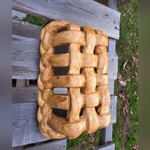 Vintage Ceramic Basket Weave Bread Basket Bowl Wedding Display For Breads Cakes